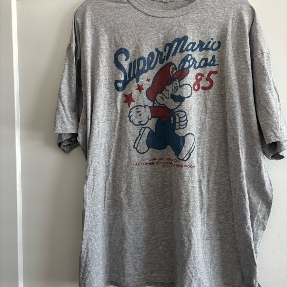 Zunie Gray Super Mario Bros Graphic Tee